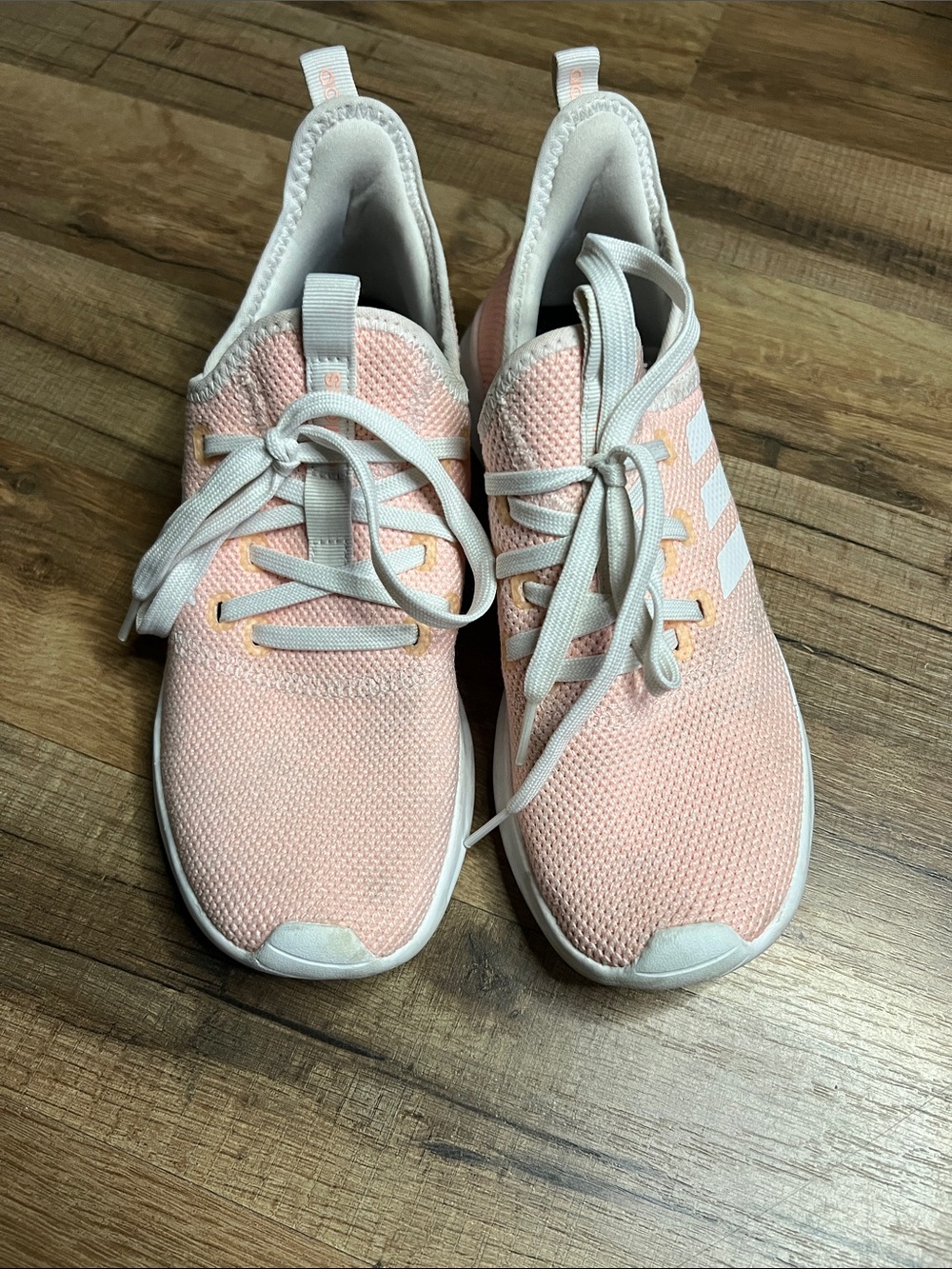 adidas Women’s Light Pink Knit Athletic Sneakers with White Accents size 6.5